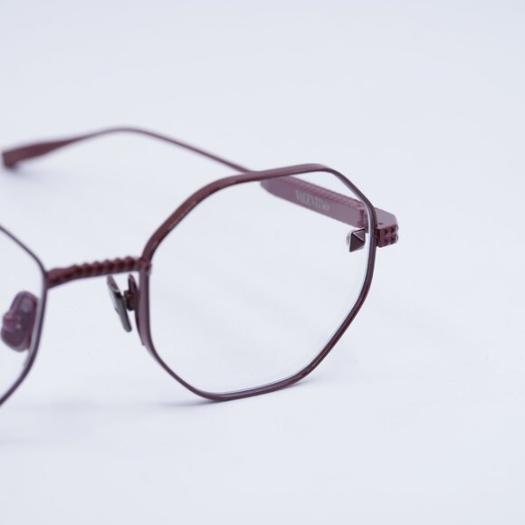 Valentino V-STUD VLX-122B Eyeglasses Bordeaux 52mm Geometric Frame - Picture 7 of 10